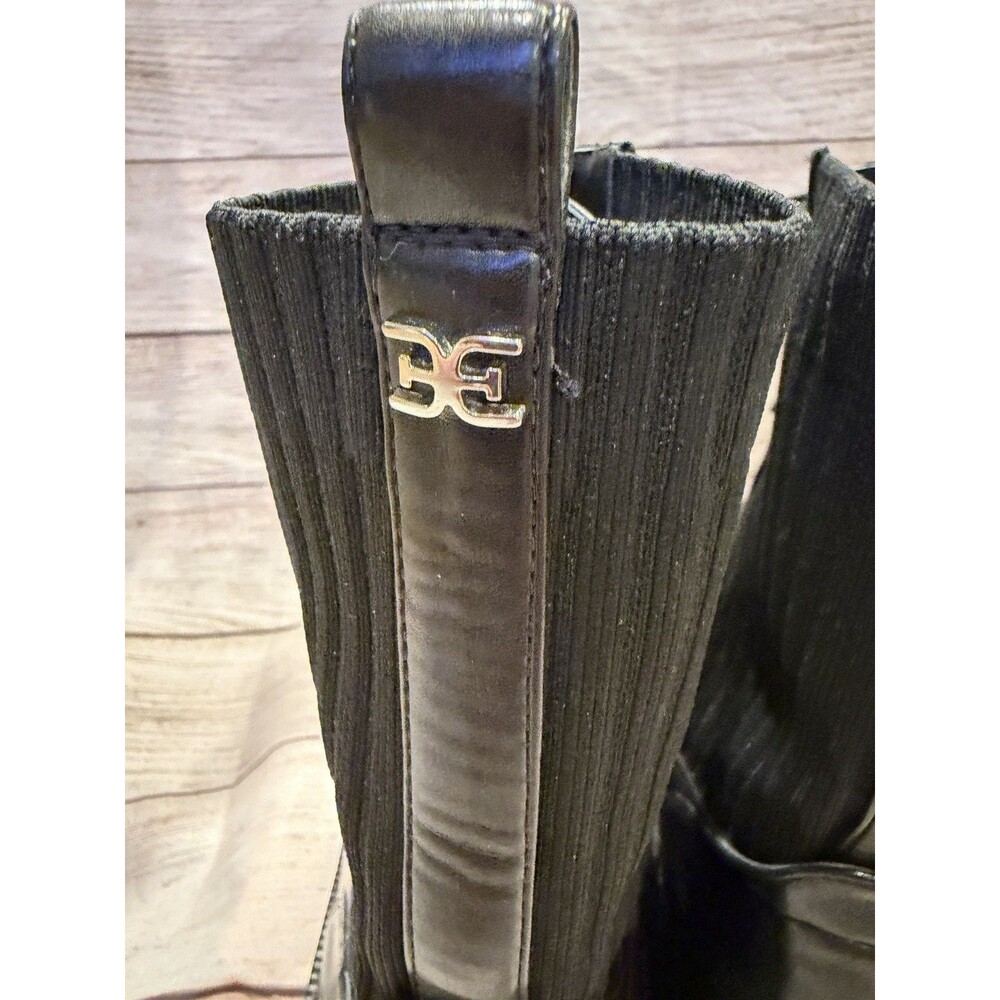 $249 Sam Edelman Lydell Combat Boot Black Leather/Knit Women’s Size 10 - Picture 7 of 10
